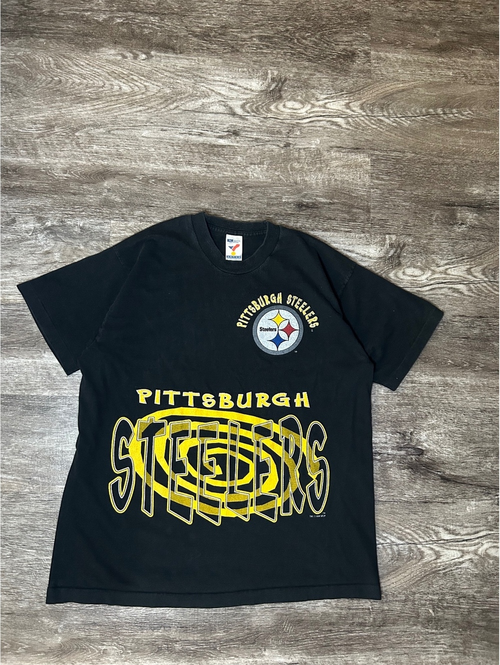 rtex Sportswear Men’s Pittsburgh Steelers Graphic T-Shirt Black Vintage XL